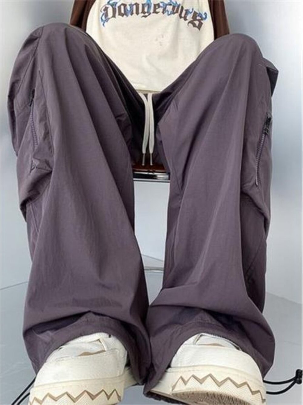 Men's Plus Size Loose Fit Cargo Pants with Drawstring - Picture 11 of 12